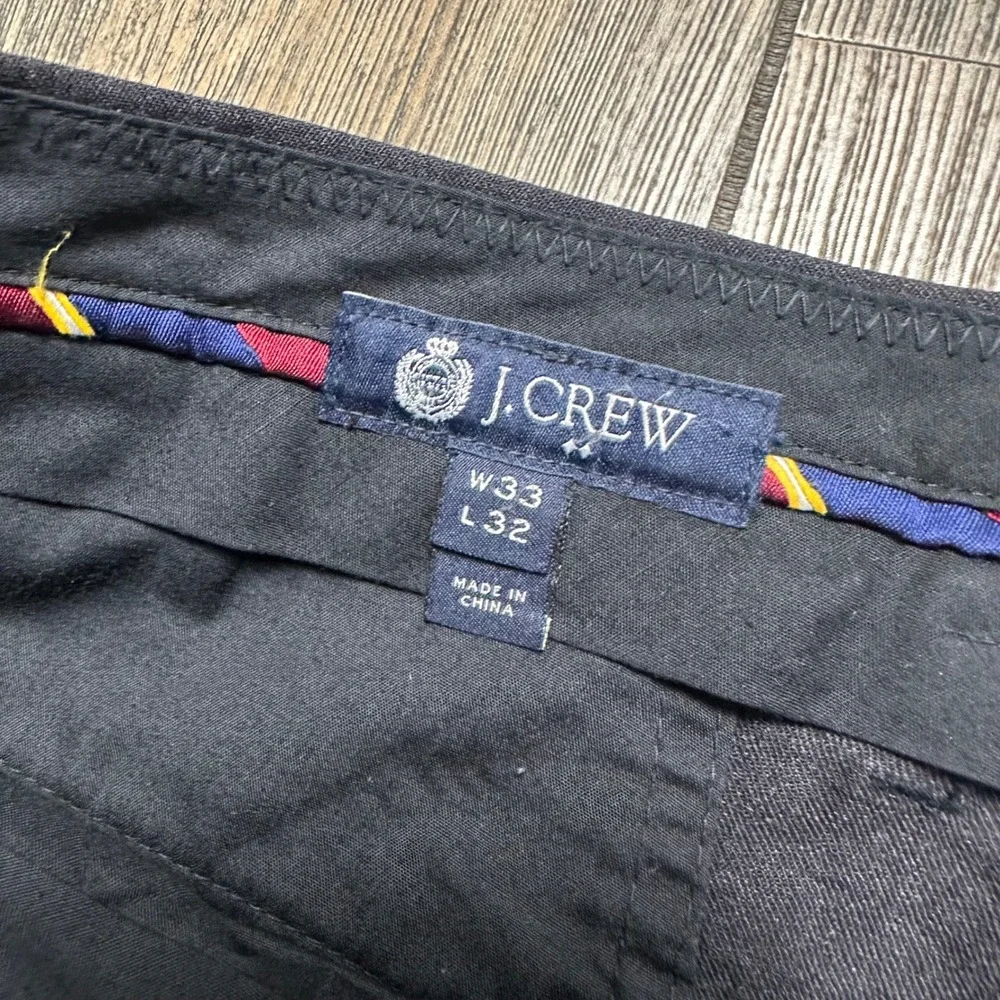 J.Crew Bedford Dress Pants Mens 33x32 Gray 100% Wool Flat Front Trousers